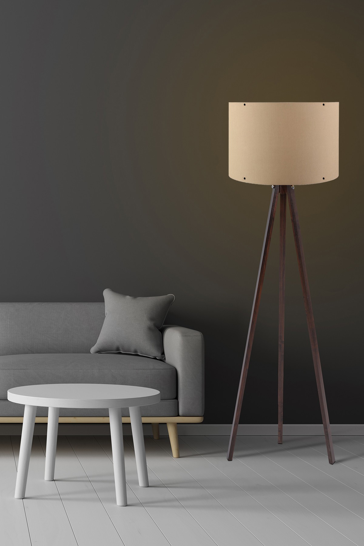 ASIR Stojací lampa 121 bílá ořech