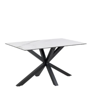 Actona Jídelní stůl Heaven 135 cm bílý mramor/černý