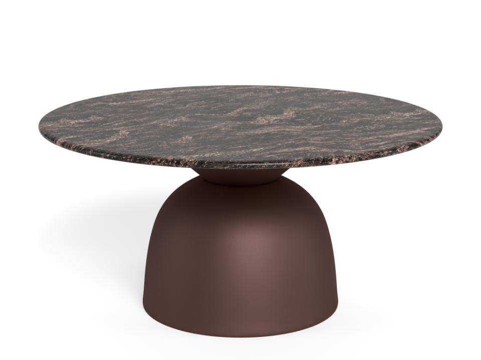 Actona Konferenční stolek Ferrol 80 cm hnědý mat/mramor cocoa lesk