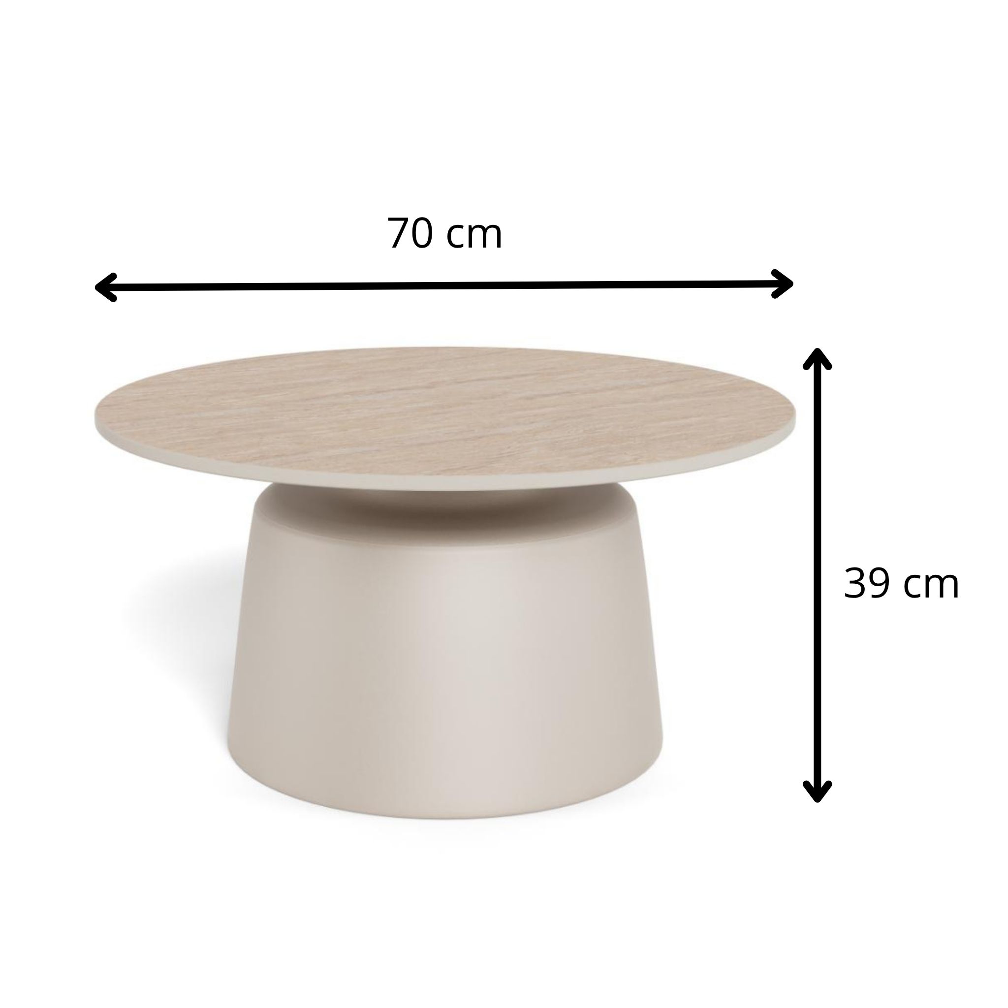 Actona Konferenční stolek Santorini 70 cm travertin/béžový - Obrázek 2