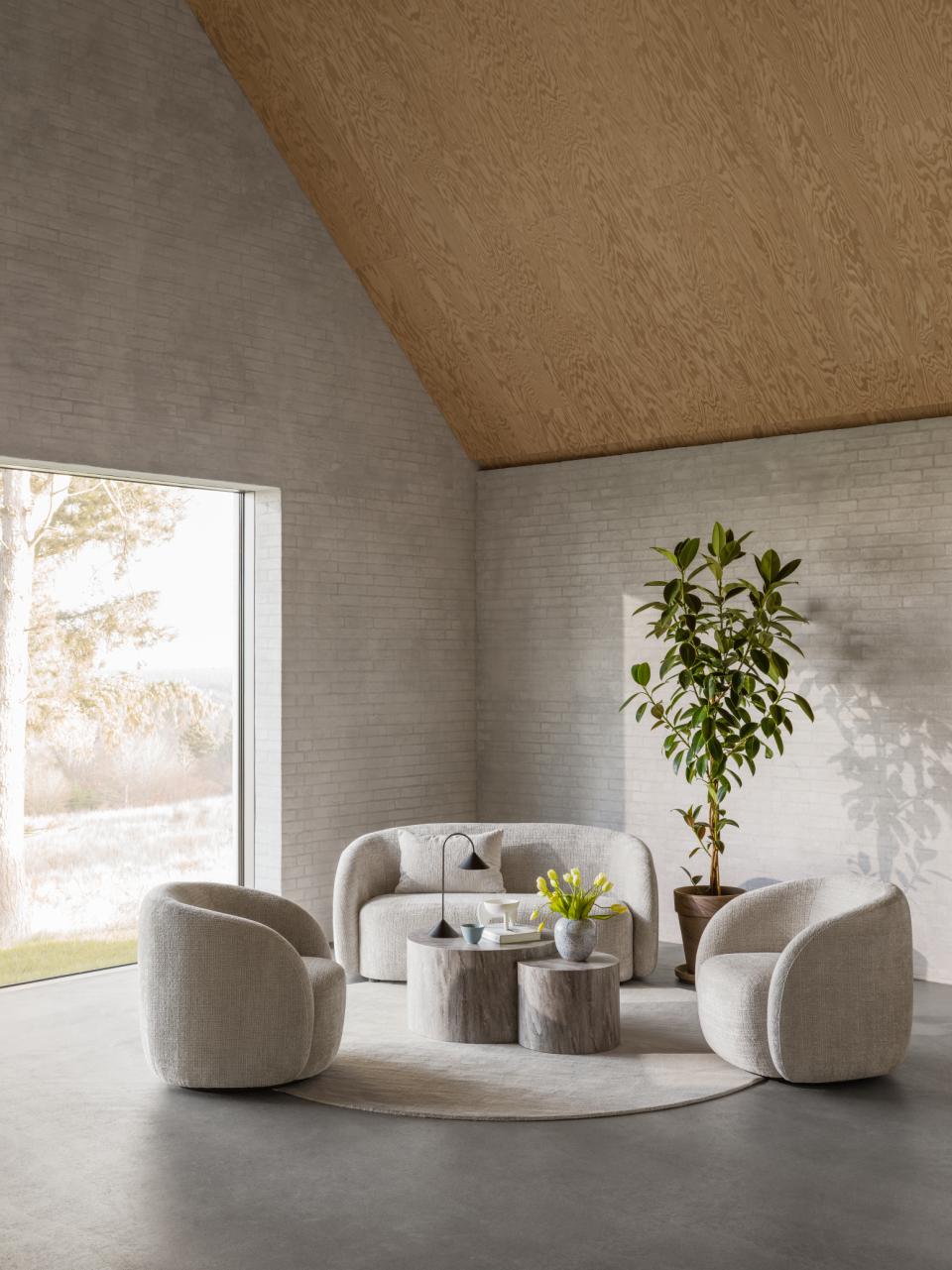 Actona Otočné designové lounge křeslo Lodi béžové - Obrázek 2