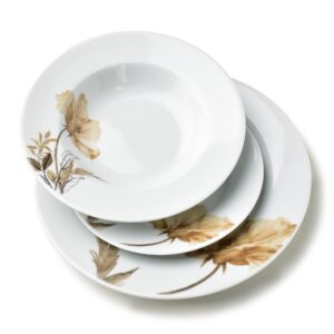 Affekdesign Porcelánová jídelní sada LEA Beige II 18 ks bílá/béžová