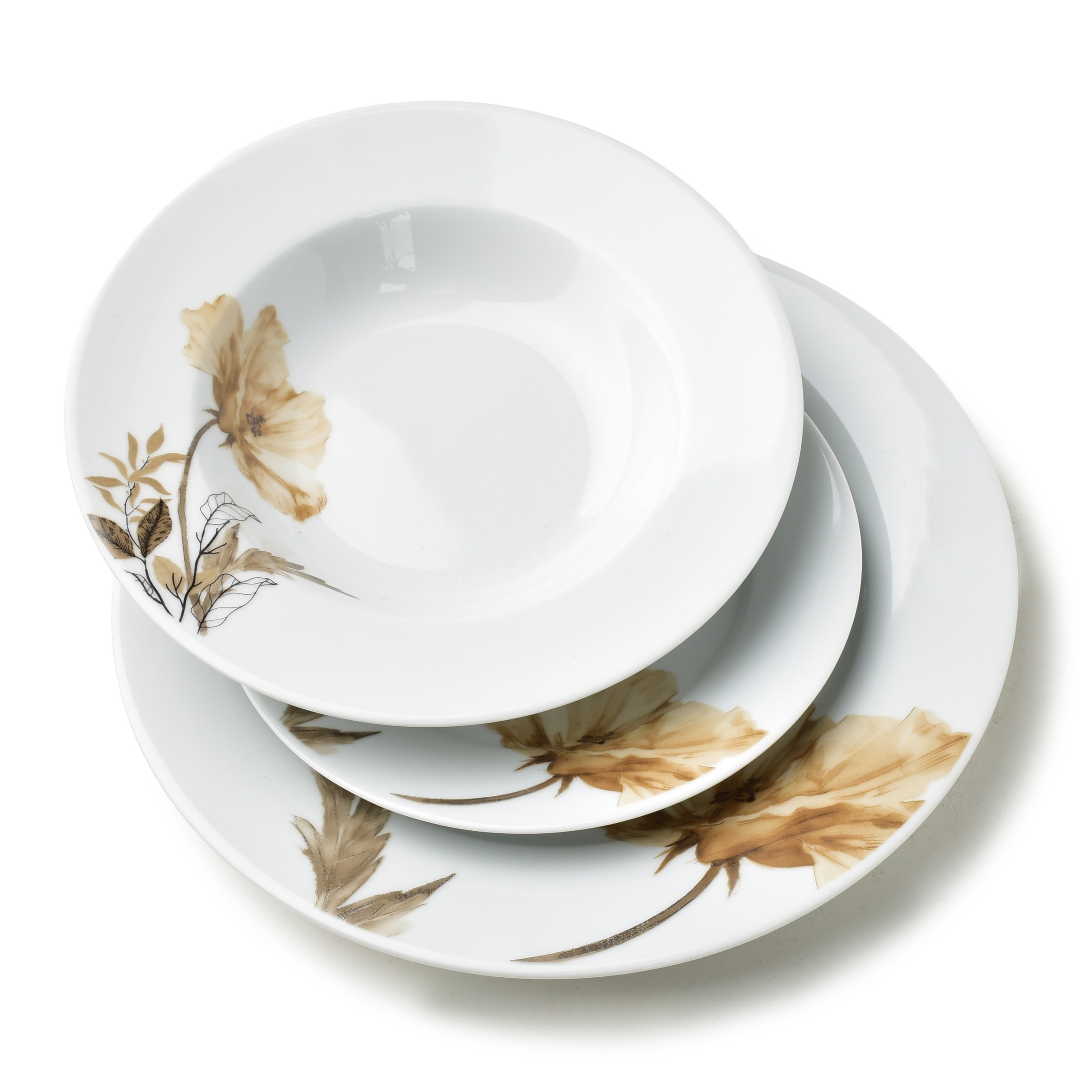Affekdesign Porcelánová jídelní sada LEA Beige II 18 ks bílá/béžová