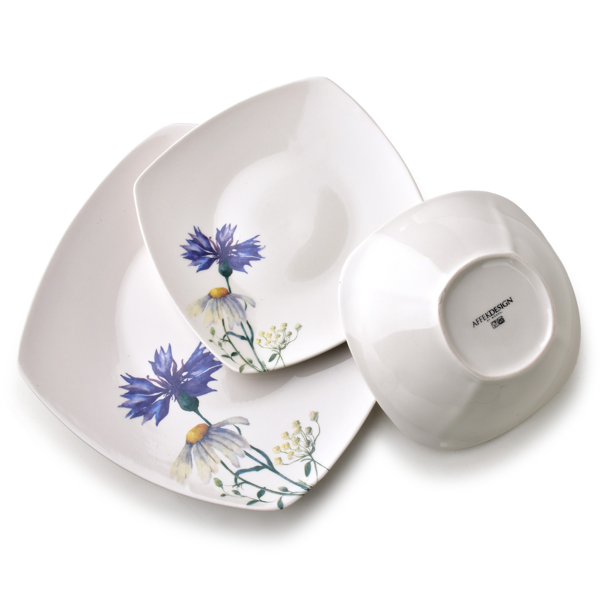 Affekdesign Porcelánová jídelní sada LEA Cornflower 18 ks bílá/modrá - Obrázek 2