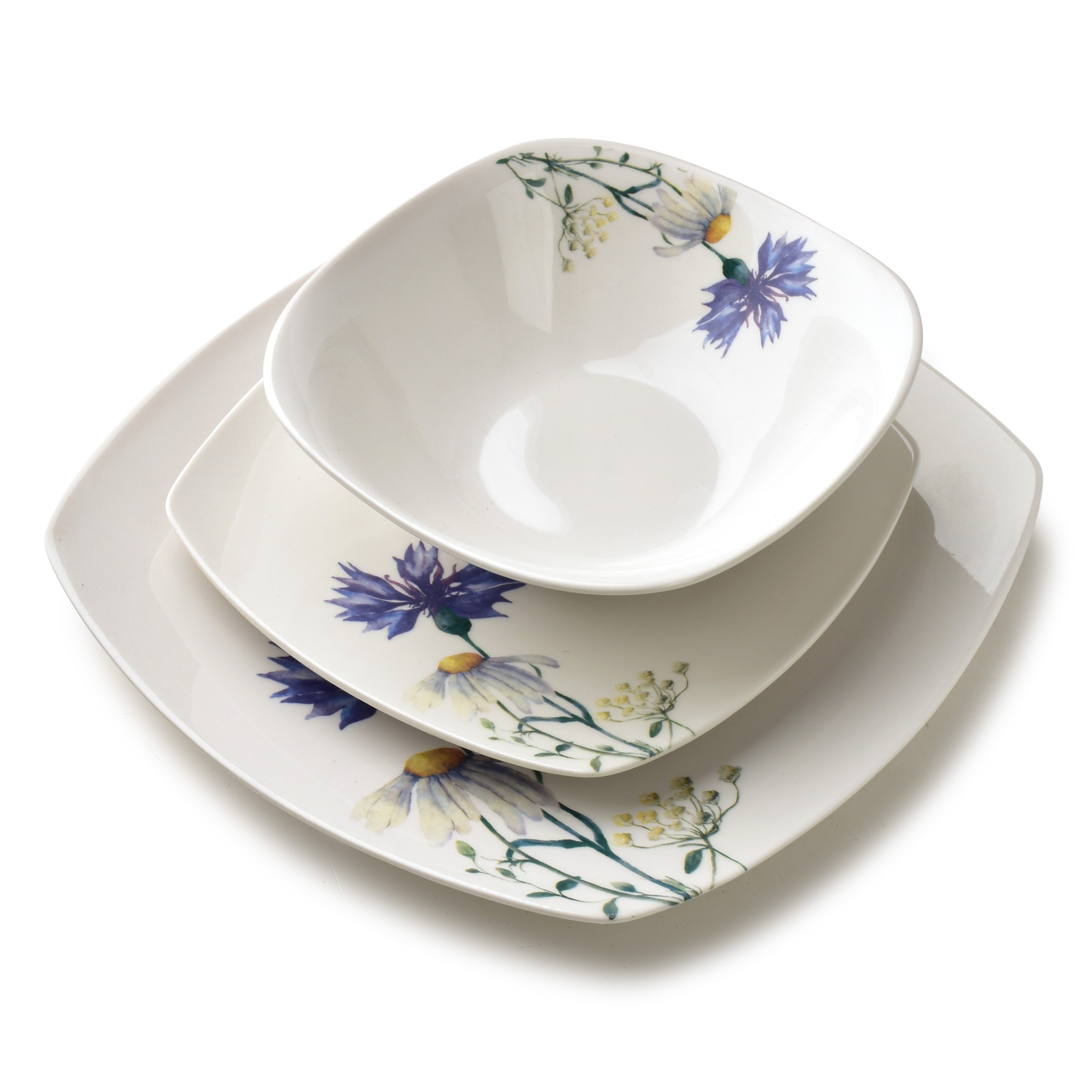 Affekdesign Porcelánová jídelní sada LEA Cornflower 18 ks bílá/modrá