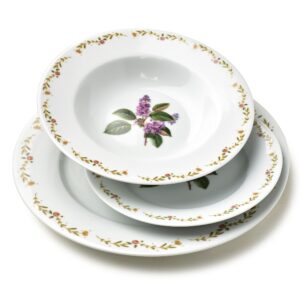 Affekdesign Porcelánová jídelní sada LEA Lilac 18 ks bílá/fialová