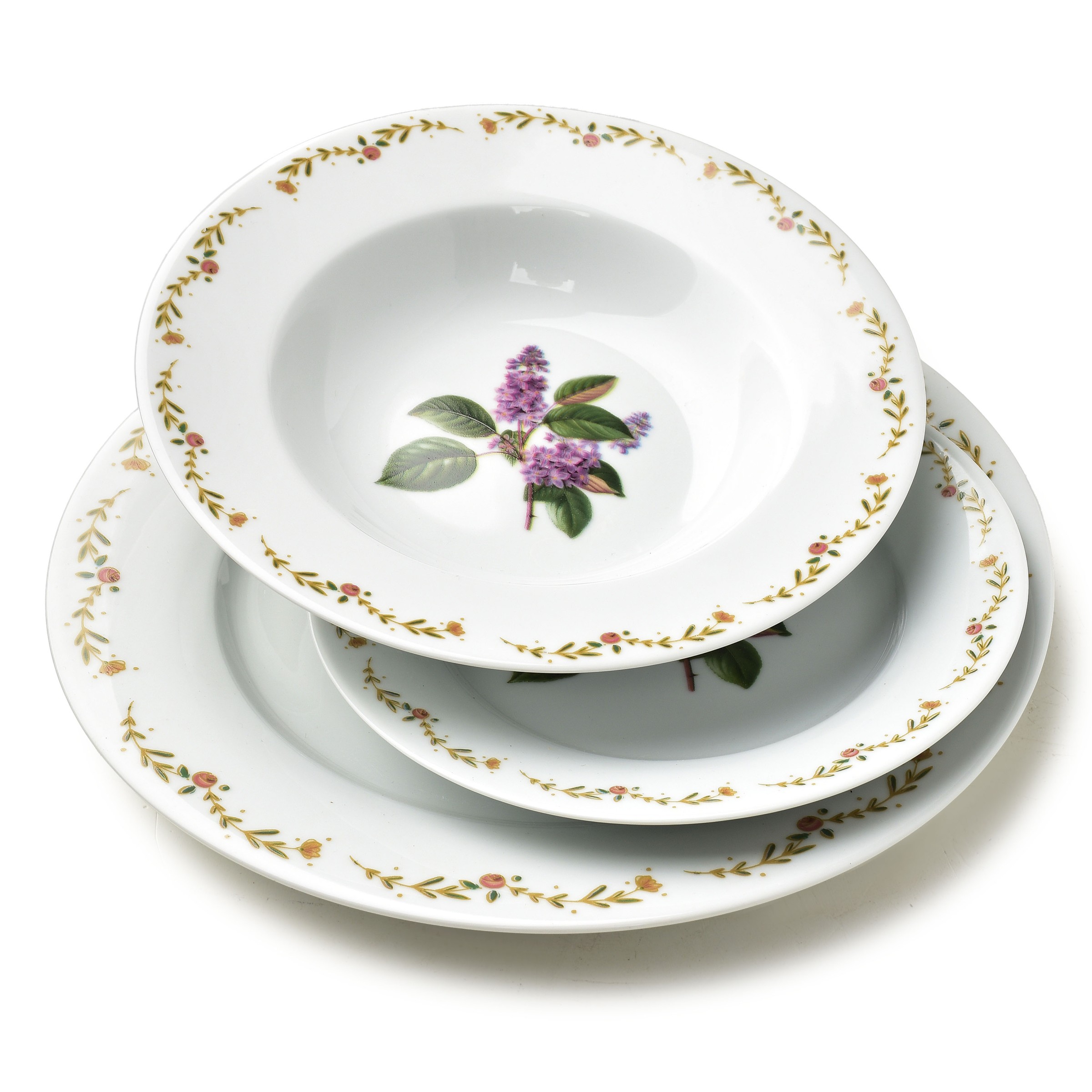 Affekdesign Porcelánová jídelní sada LEA Lilac 18 ks bílá/fialová