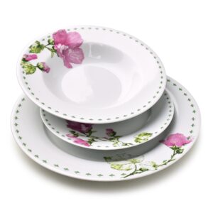 Affekdesign Porcelánová jídelní sada LEA Mallow 18 ks bílá/růžová