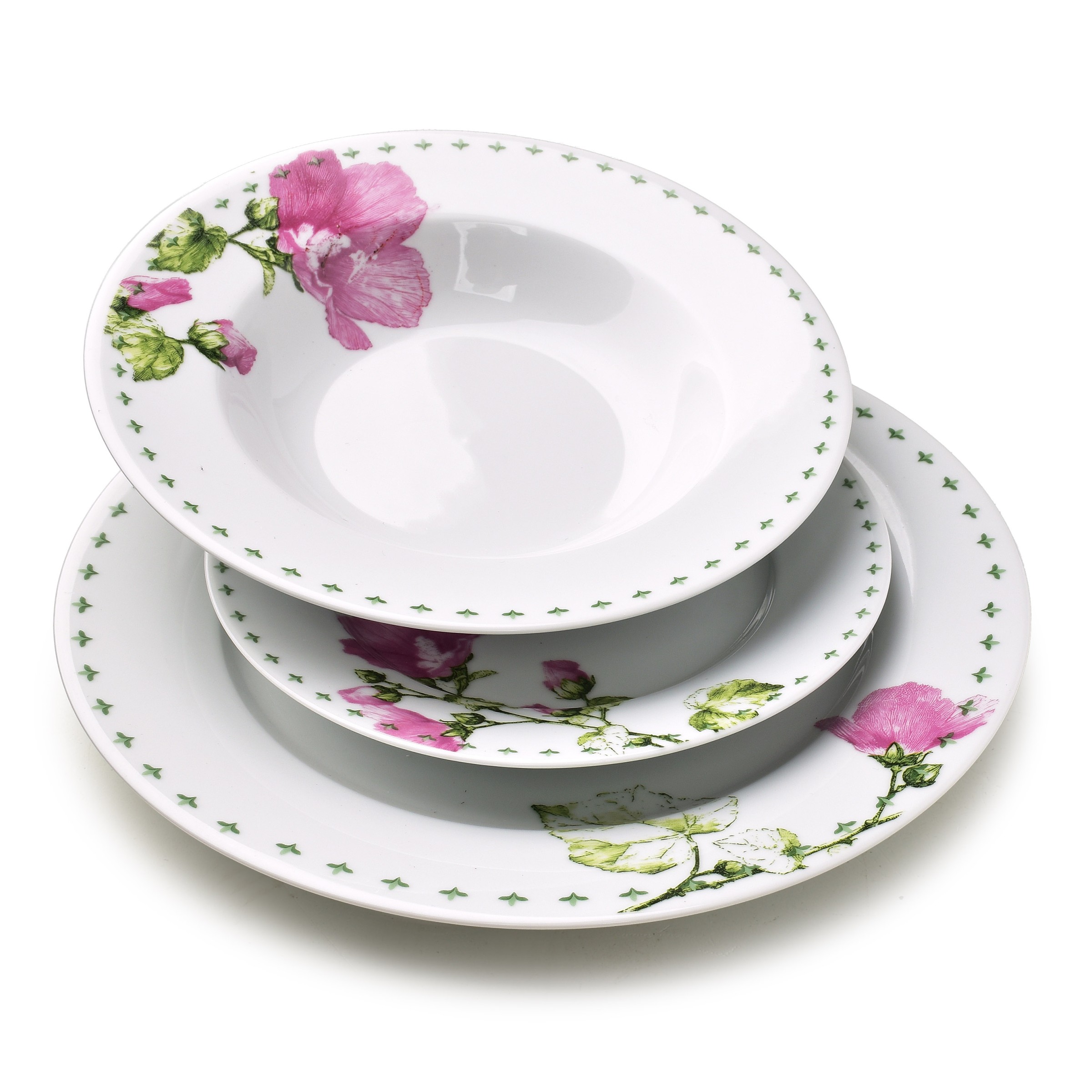 Affekdesign Porcelánová jídelní sada LEA Mallow 18 ks bílá/růžová