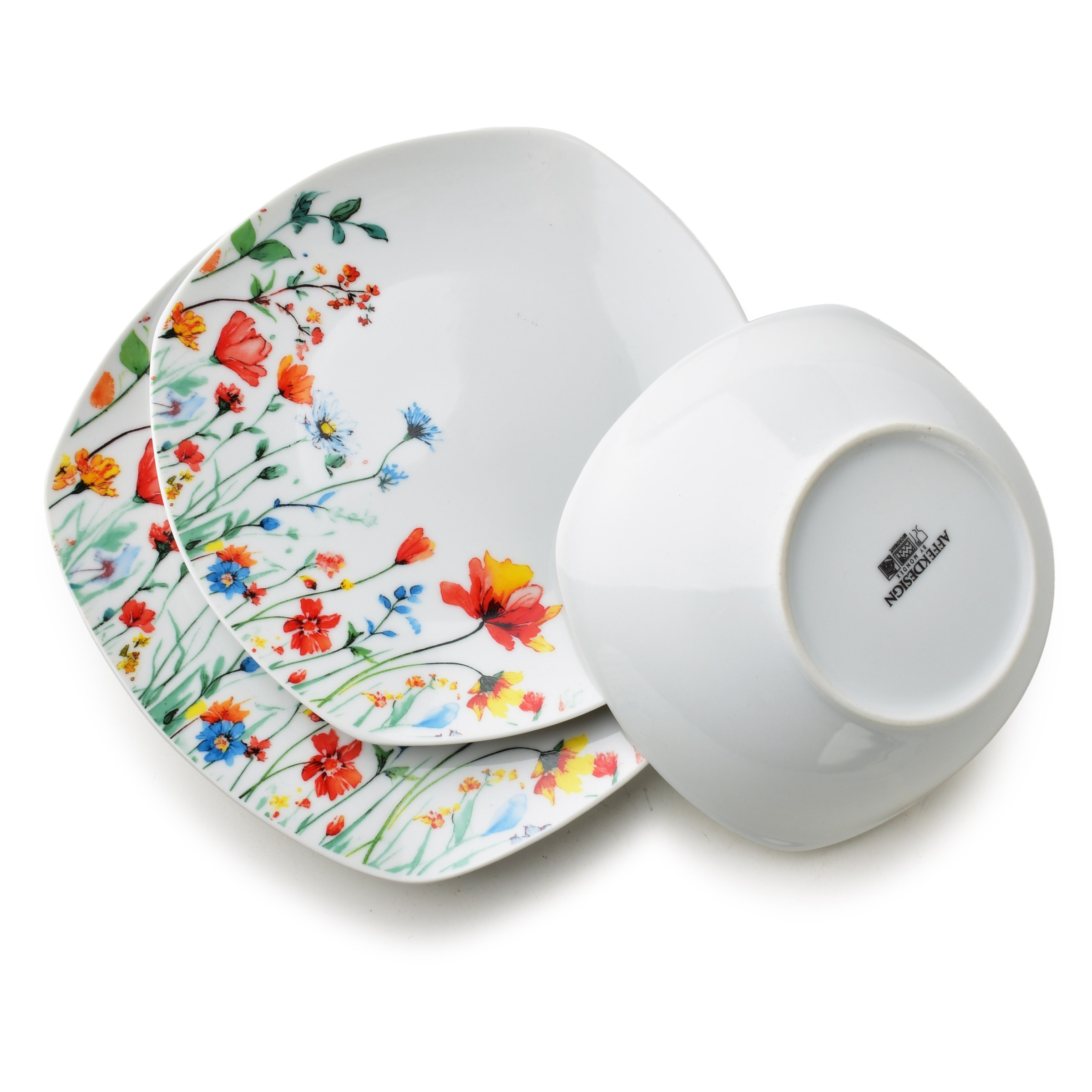 Affekdesign Porcelánová jídelní sada LEA Smooth 18 ks bílá/barevná - Obrázek 2