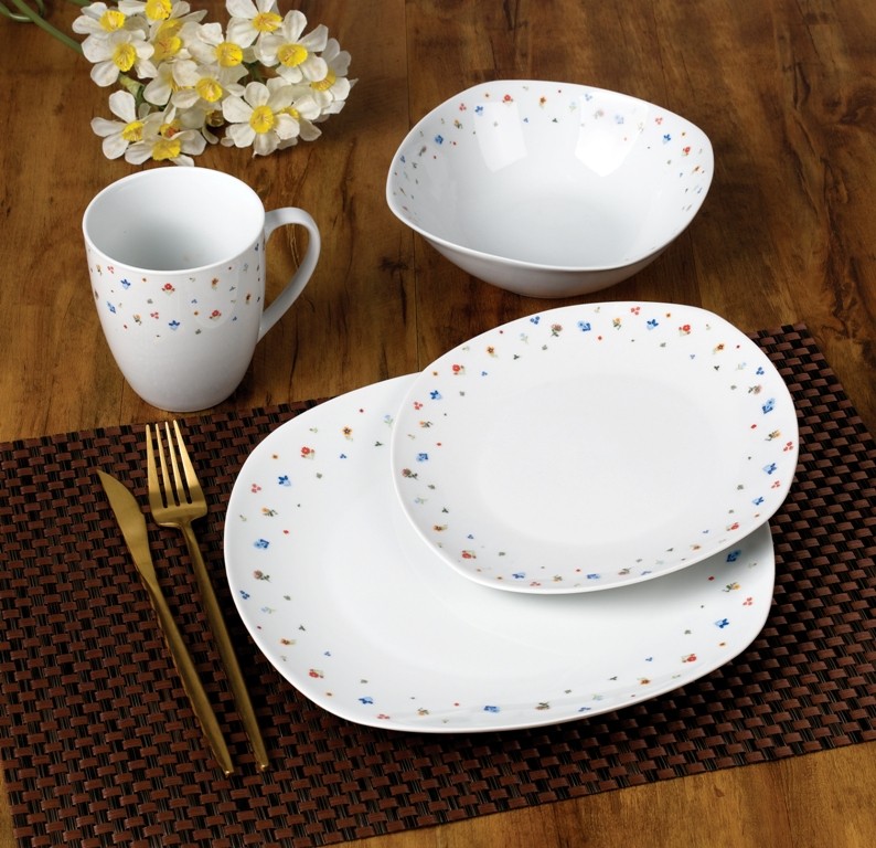 Affekdesign Porcelánová jídelní sada s hrníčkem LEA Mini 16 ks bílá/barevná - Obrázek 2