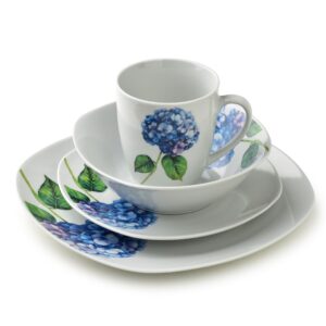 Affekdesign Porcelánová jídelní sada s hrníčkem LEA Purple 16 ks bílá/modrá