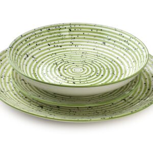 Affekdesign Porcelánová sada 18 ks STRIPES GREEN zelená