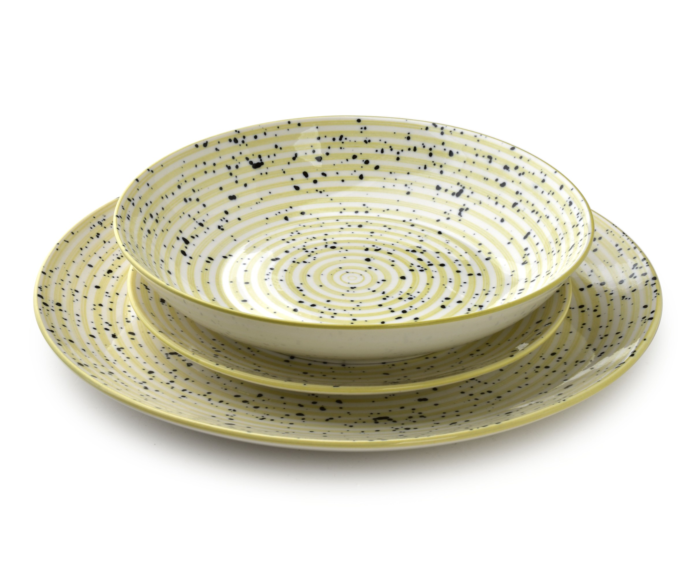 Affekdesign Porcelánová sada 18 ks talířů STRIPES BEIGE béžová