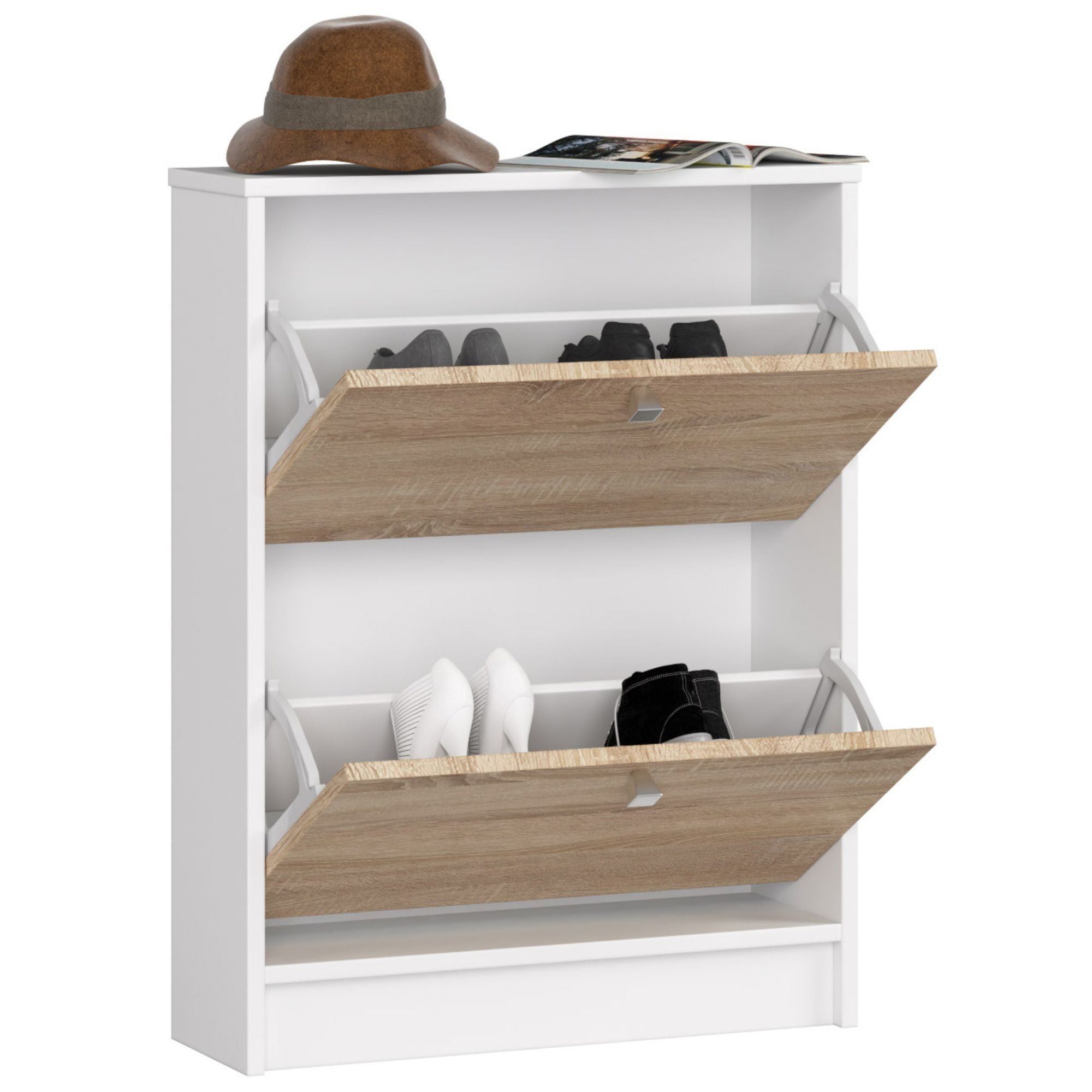 Ak furniture Botník Loroso hnědý/bílý - Obrázek 2
