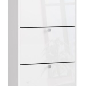 Ak furniture Botník Marienne 60 cm - 3 dvířka bílý lesk