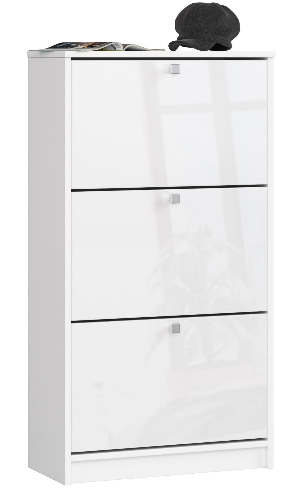 Ak furniture Botník Marienne 60 cm - 3 dvířka bílý lesk