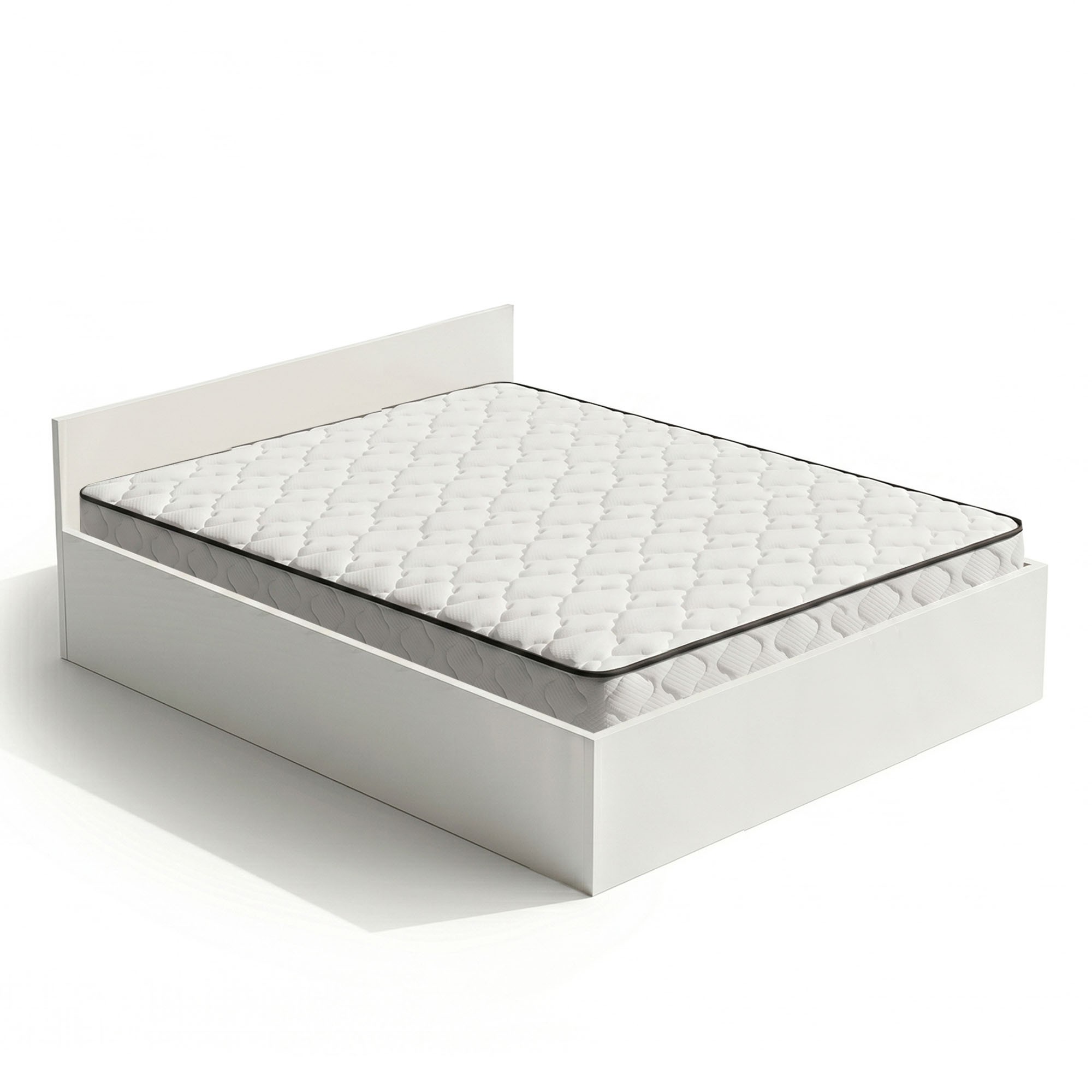 Ak furniture Dvoulůžková postel Trento 160x200 se zvedacím roštem a matrací bílá