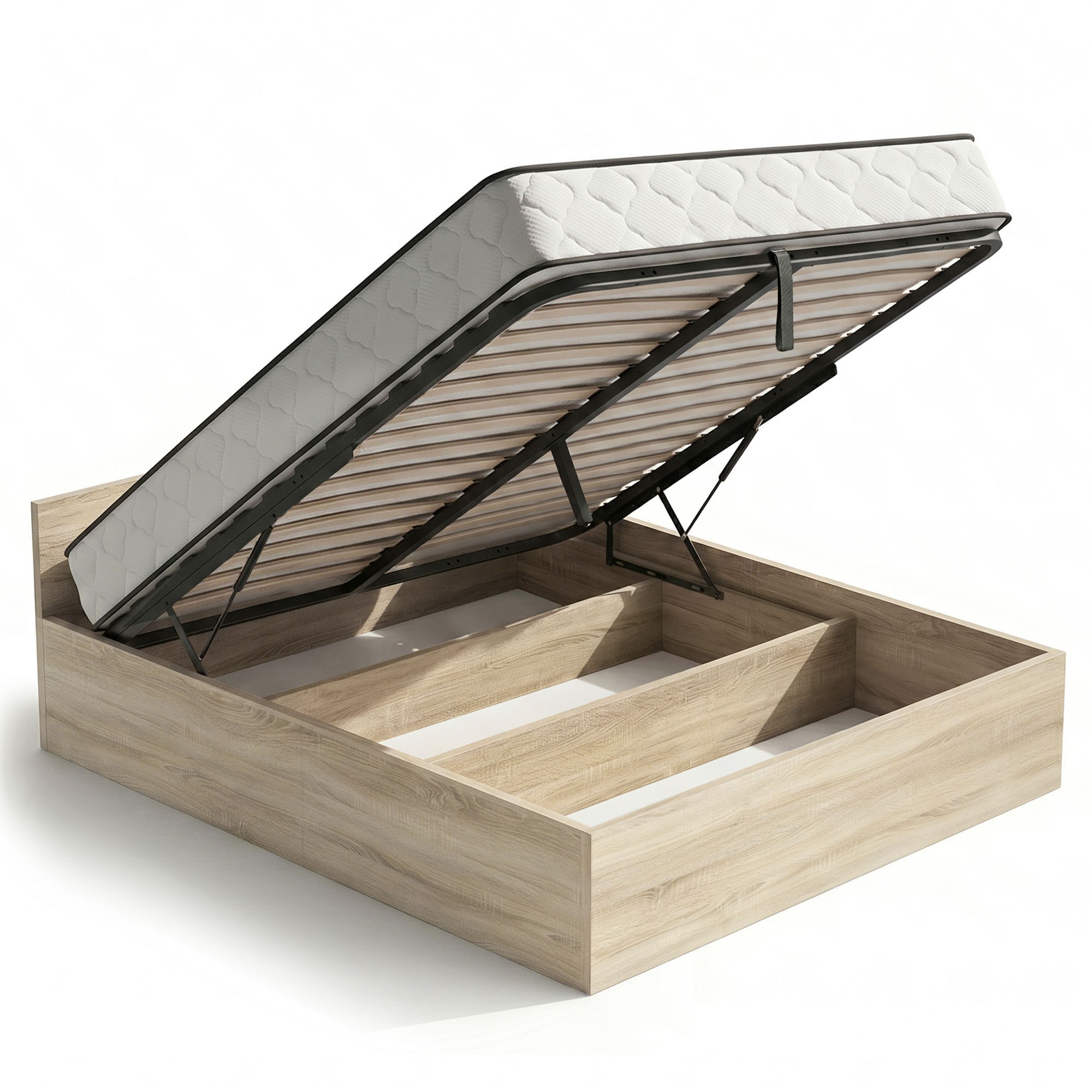 Ak furniture Dvoulůžková postel Trento 160x200 se zvedacím roštem a matrací dub Sonoma - Obrázek 2