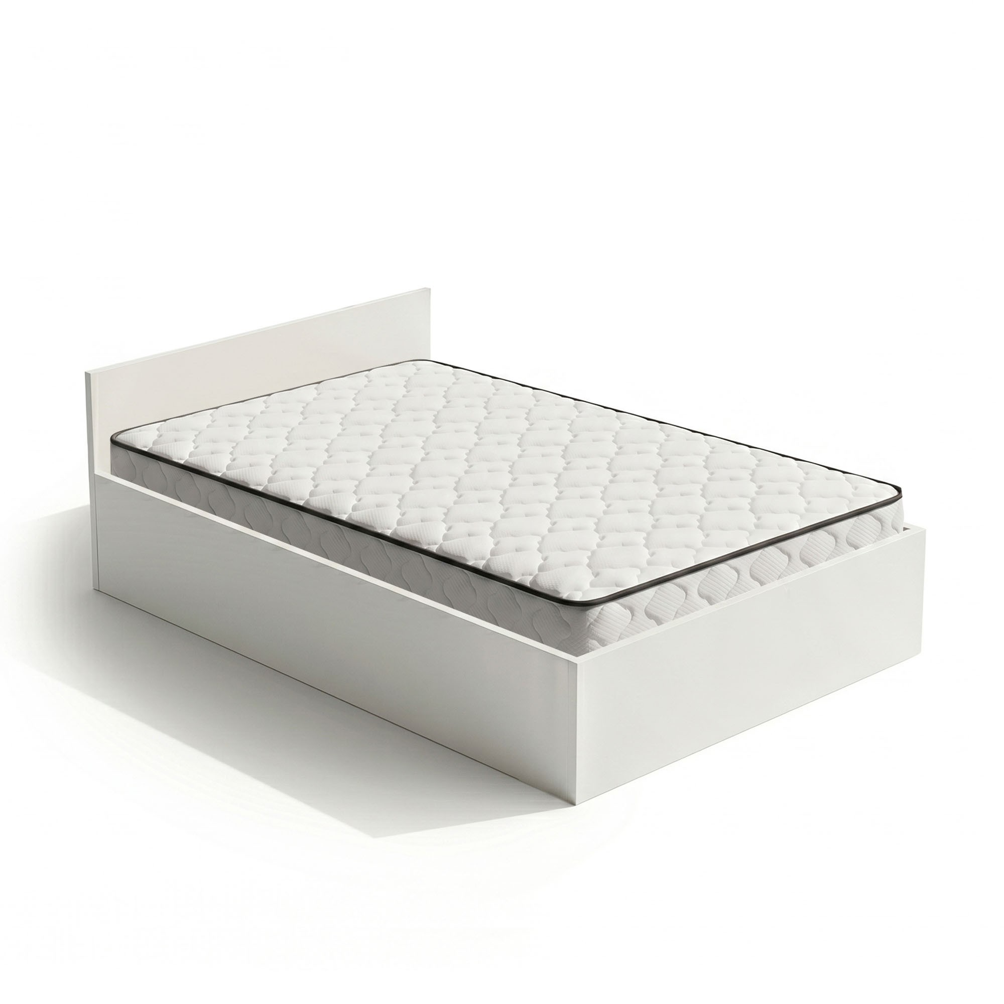 Ak furniture Jednolůžková postel Trento 100x200 se zvedacím roštem a matrací bílá