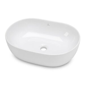 Ak furniture Keramické umyvadlo na desku ELIPSE 49 cm lesklé bílé