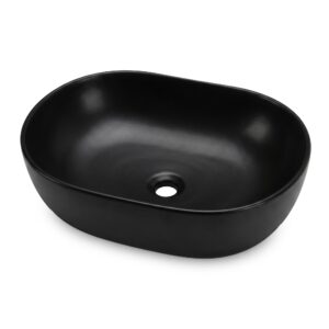 Ak furniture Keramické umyvadlo na desku ELIPSE 49 cm matné černé
