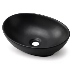 Ak furniture Keramické umyvadlo na desku OVALIS 41 cm matné černé