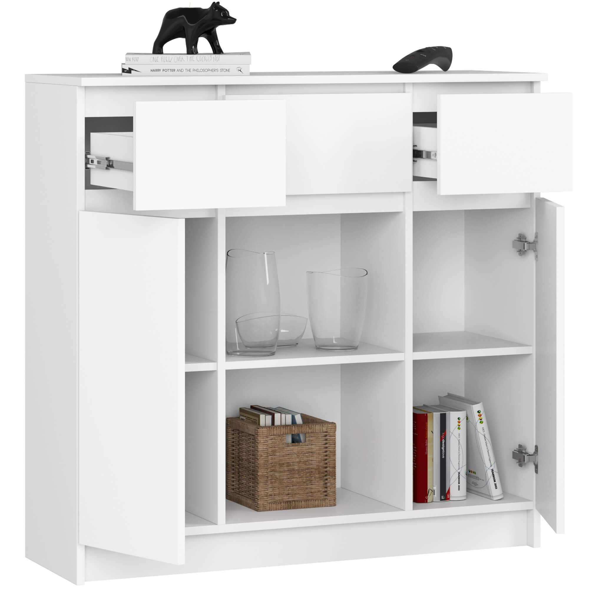 Ak furniture Komoda Baros 100 cm bílá - Obrázek 2