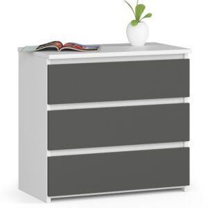 Ak furniture Komoda CL3 60 cm bílá/grafitově šedá