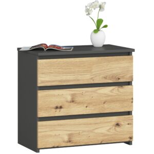 Ak furniture Komoda CL3 60 cm grafitově šedá/dub artisan