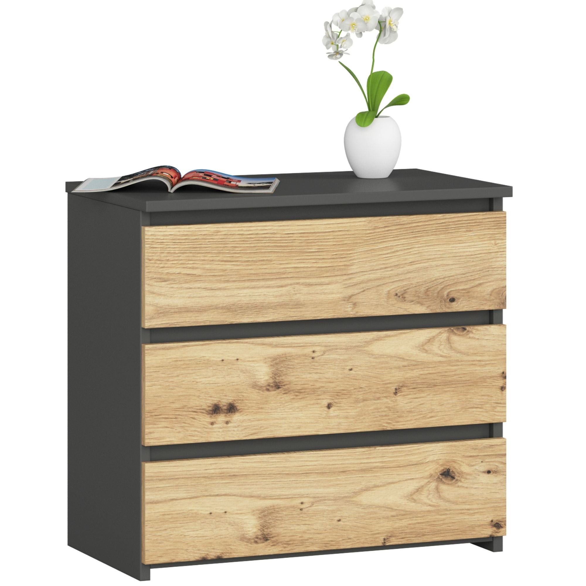 Ak furniture Komoda CL3 60 cm grafitově šedá/dub artisan