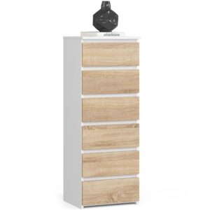 Ak furniture Komoda CL6 40 cm bílá/dub sonoma