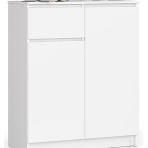 Ak furniture Komoda Kiara 80 cm 2 skříňky a 1 šuplík bílá
