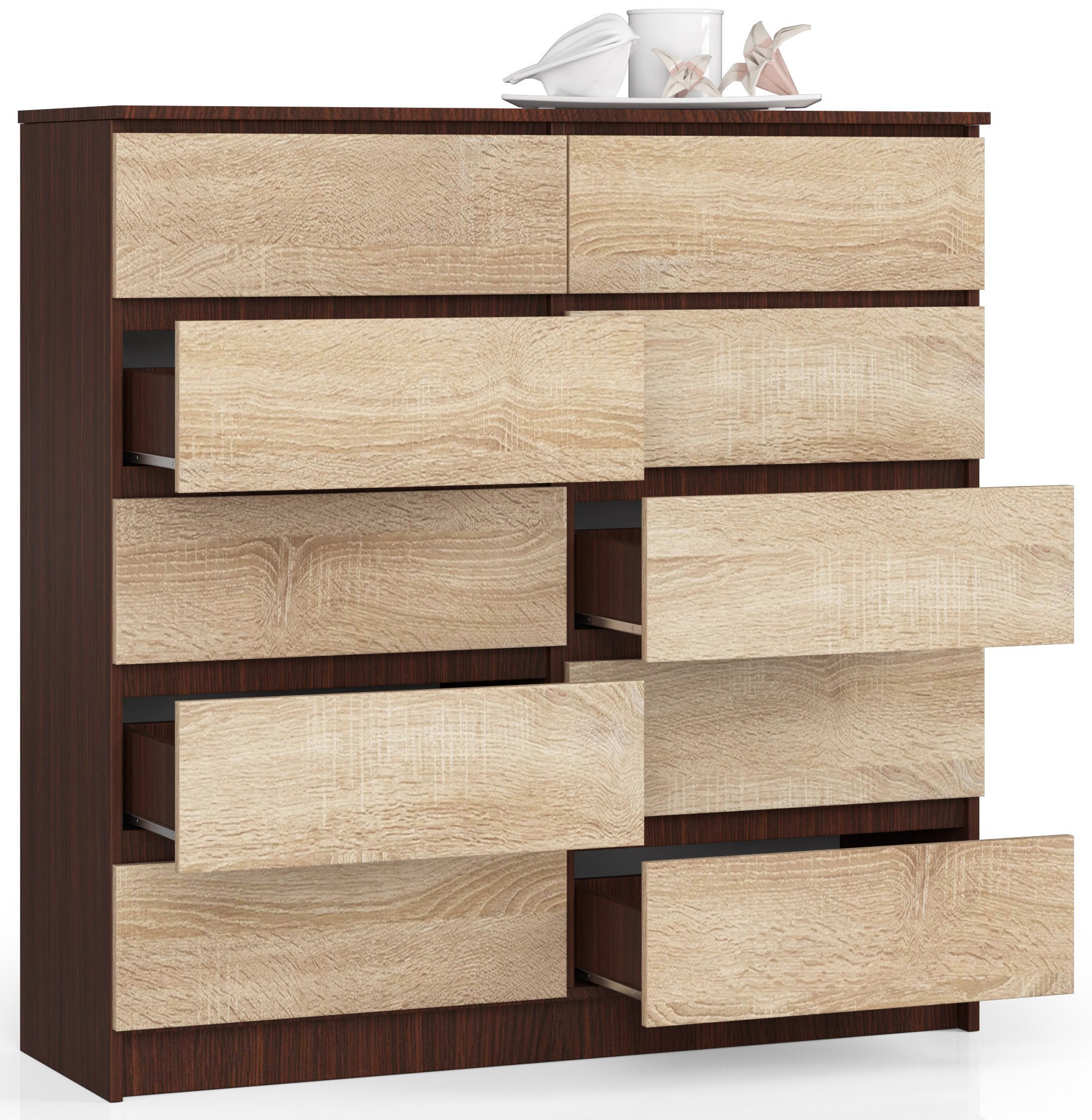 Ak furniture Komoda Kuba 120 cm wenge/sonoma - Obrázek 2