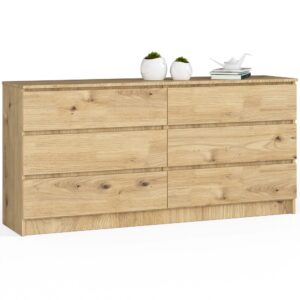 Ak furniture Komoda Kuba 160 cm 6 šuplíků dub artisan