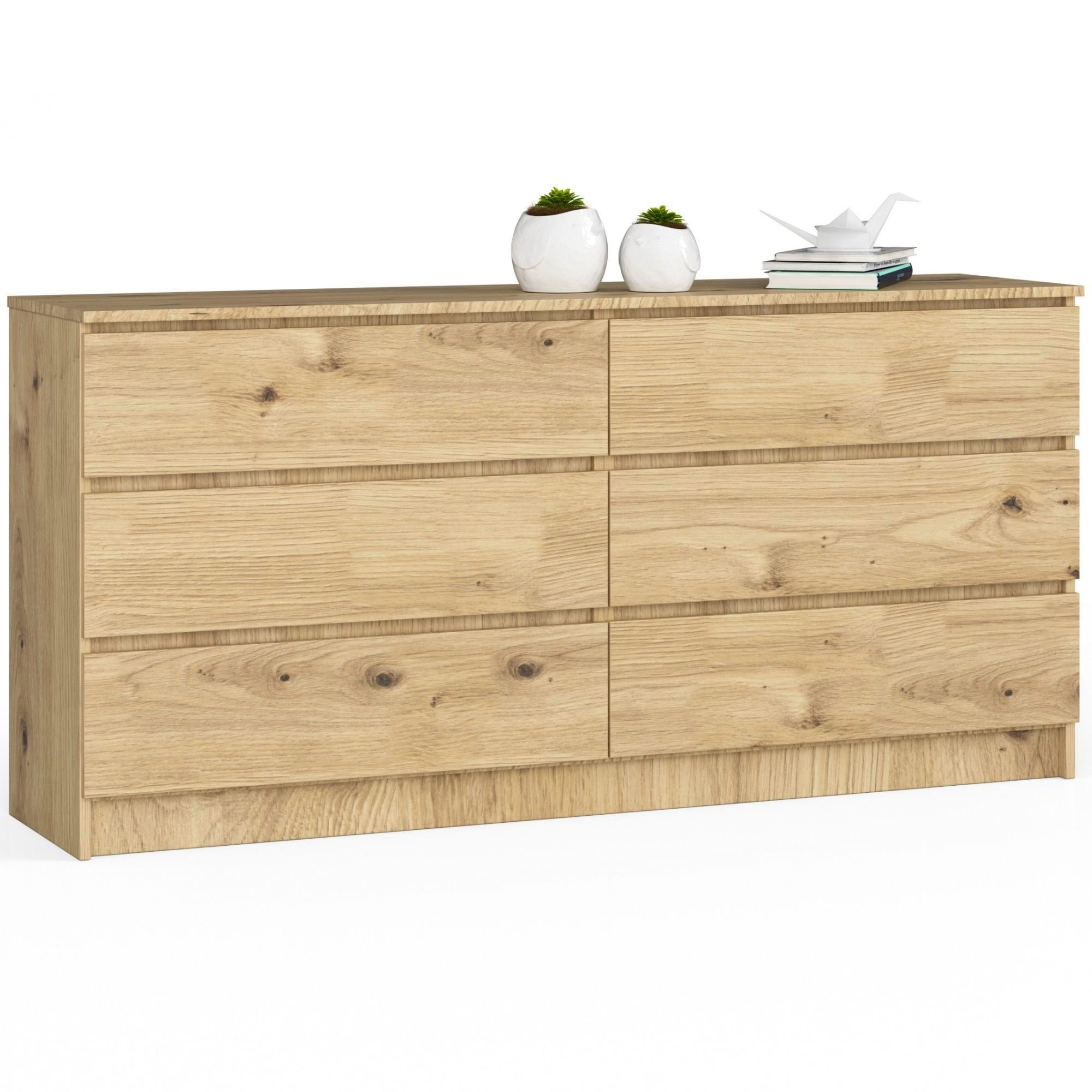Ak furniture Komoda Kuba 160 cm 6 šuplíků dub artisan