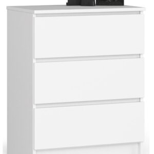 Ak furniture Komoda Kuba 60 cm - 3 šuplíky bílá