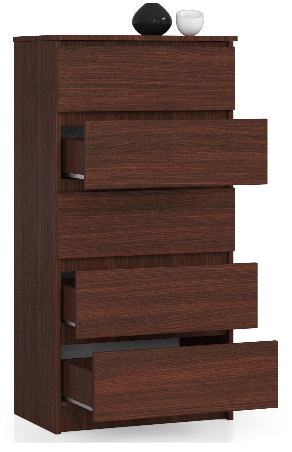 Ak furniture Komoda Kuba 60 cm - 5 šuplíků wenge - Obrázek 2