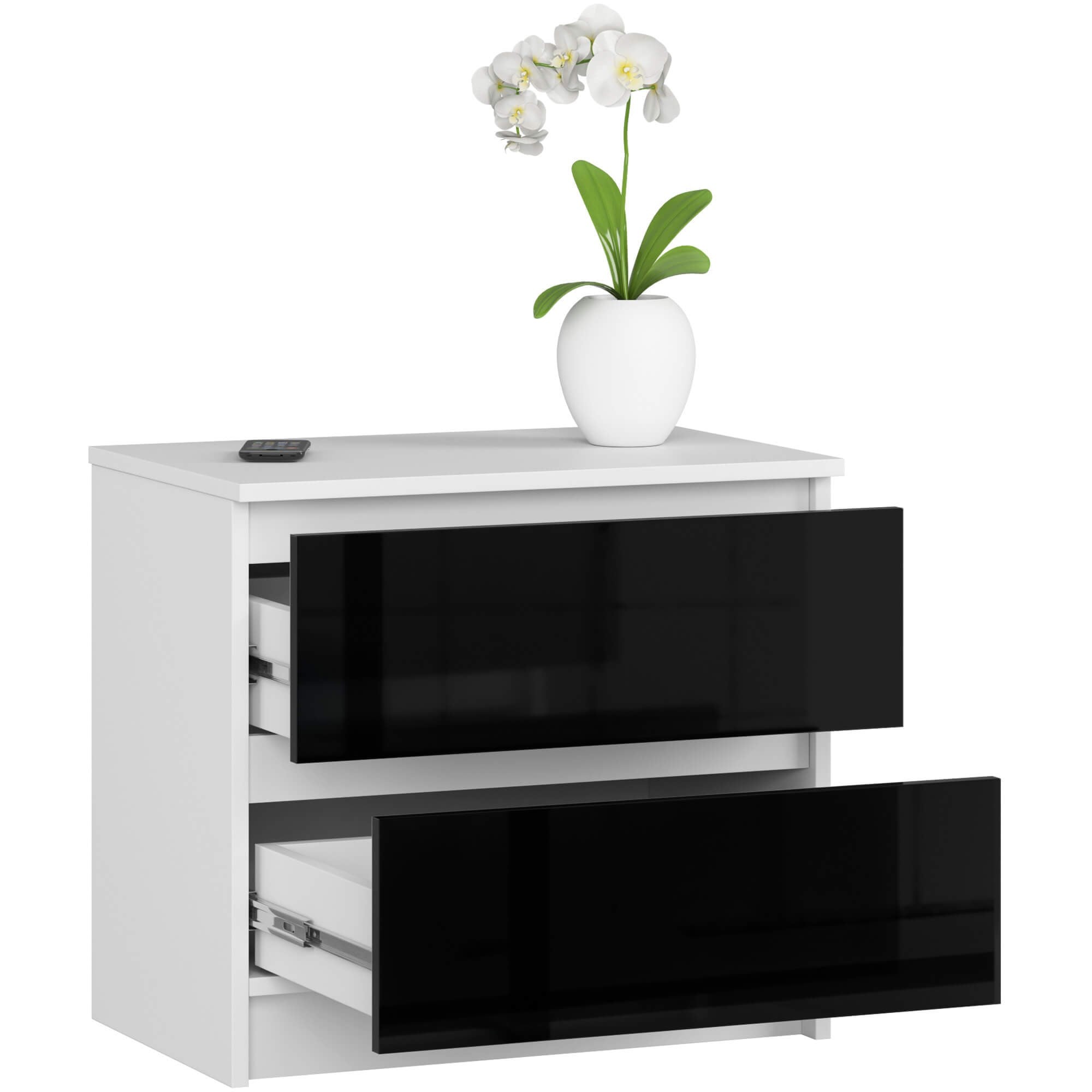 Ak furniture Komoda Liv 60 cm černá lesklá - Obrázek 2