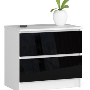Ak furniture Komoda Liv 60 cm černá lesklá