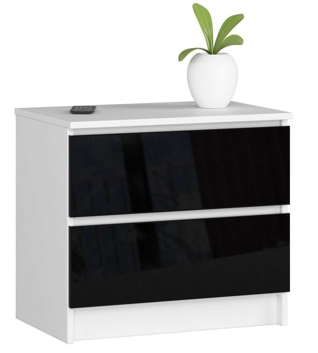 Ak furniture Komoda Liv 60 cm černá lesklá