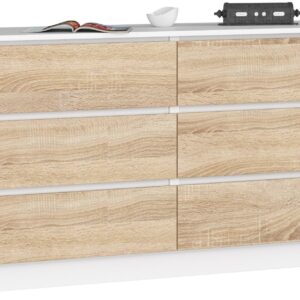 Ak furniture Komoda Rollo K 140 cm bílá/dub sonoma