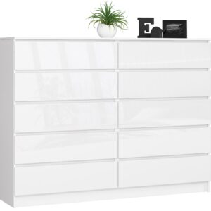 Ak furniture Komoda Rollo K 160 cm bílá lesklá