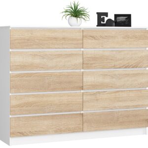 Ak furniture Komoda Rollo K 160 cm bílá/dub sonoma