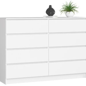 Ak furniture Komoda Rollo X 140 cm bílá matná