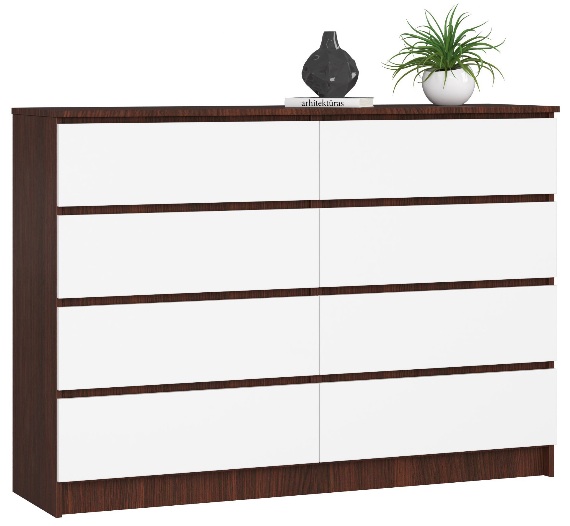 Ak furniture Komoda Rollo X 140 cm wenge/bílá