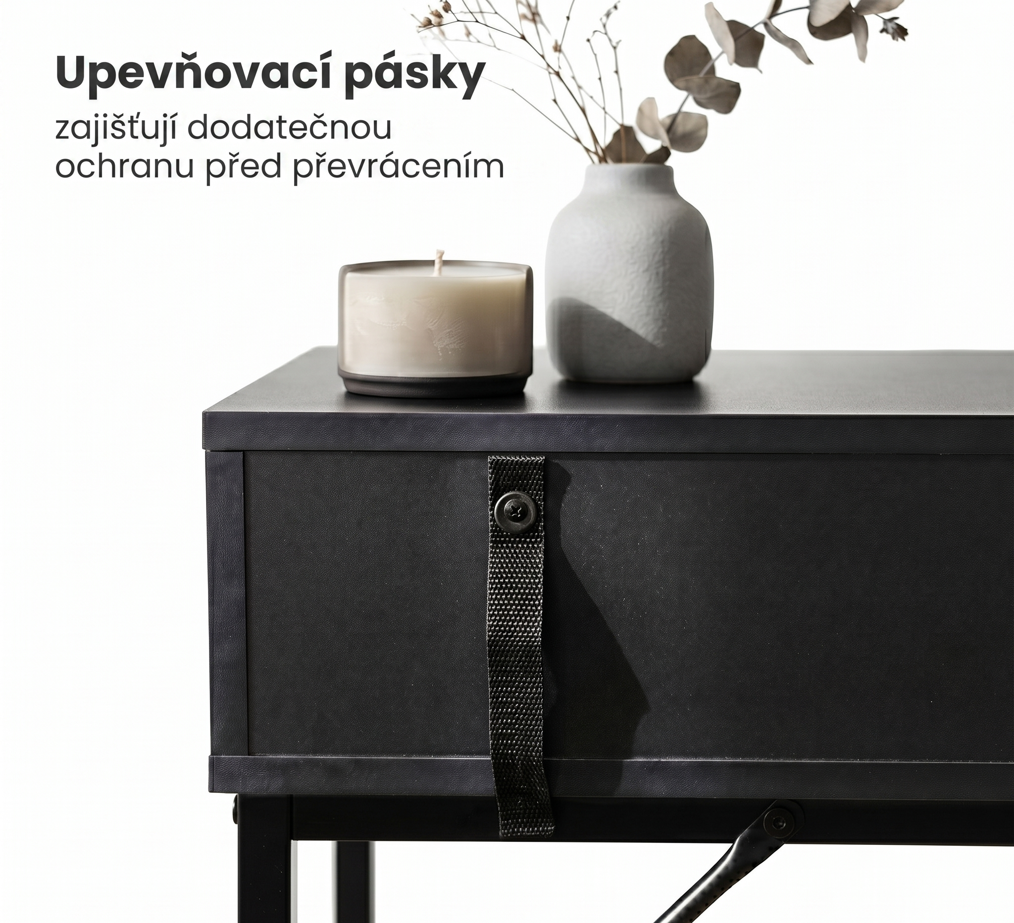 Ak furniture Konzolový stolek Elano 80 cm černý - Obrázek 2