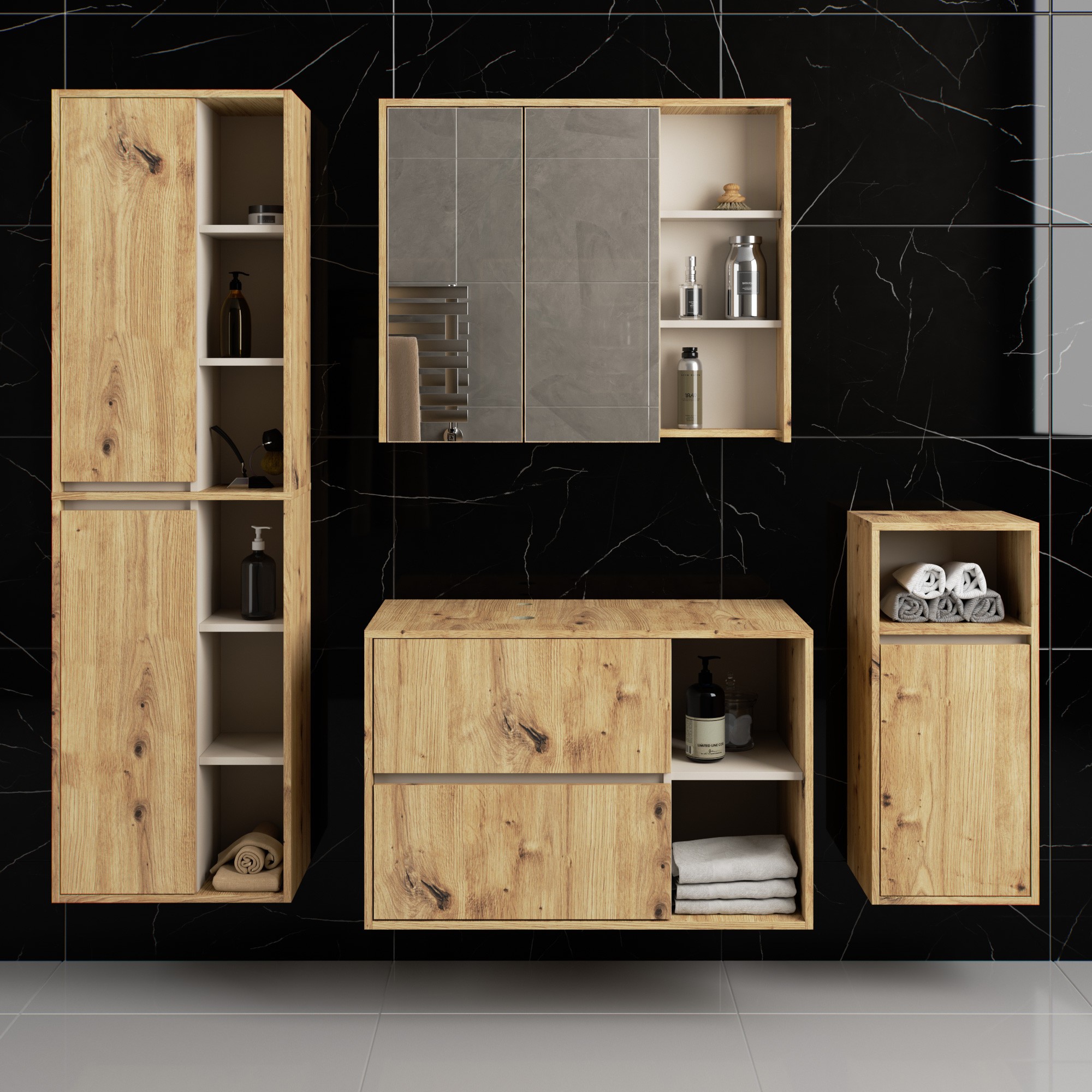 Ak furniture Koupelnová sestava VAMI II dub artisan/kašmírová - Obrázek 2