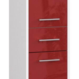 Ak furniture Koupelnová skříňka Fin bílá/červená lesk