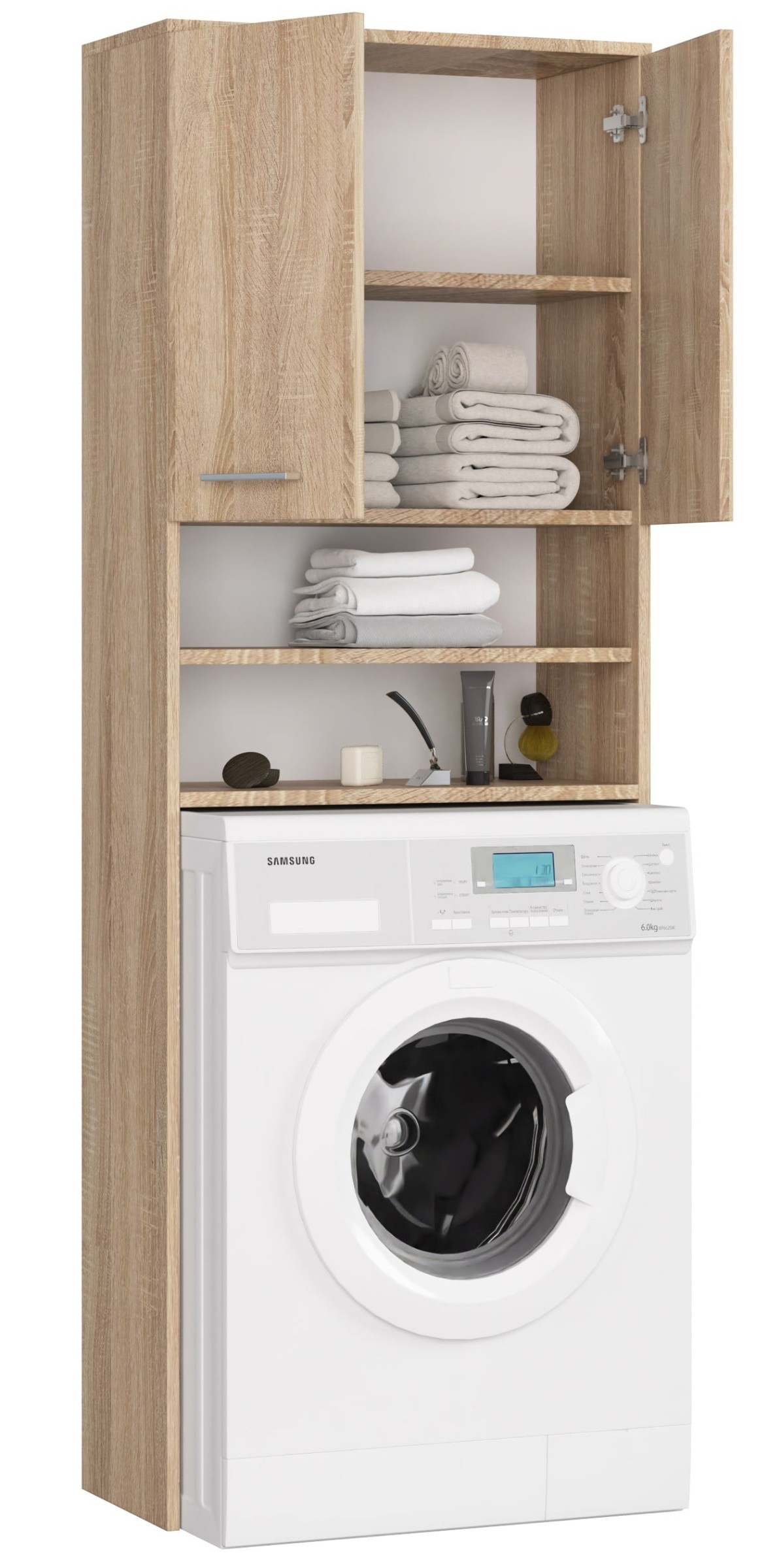 Ak furniture Koupelnová skříňka nad pračku Fin dub sonoma - Obrázek 2